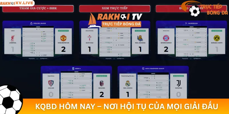 KQBD hôm nay – nơi hội tụ của mọi giải đấu lớn nhỏ